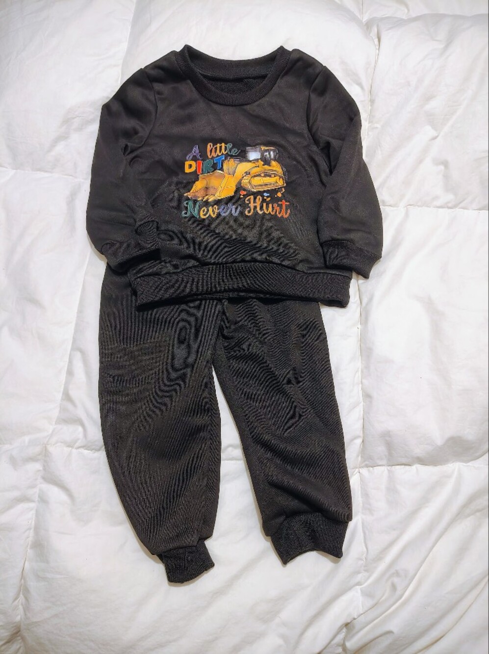 Black Kids Sweatpants with Cozy Rib Waistband